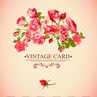 Vintage Floral Card with Roses N8