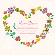 Nice floral greeting card with leaves N28