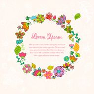 Nice floral greeting card with leaves N29