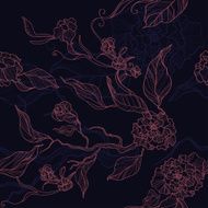 seamless floral background with flowers and leaves N6