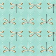 Gentle blue pattern with dragonflies