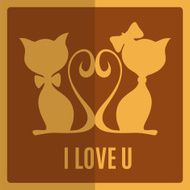Greeting card with two cats