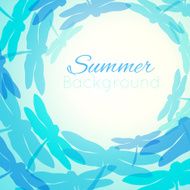 Summer background with flying silhouette dragonflies