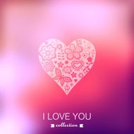 Vector Valentine&#039;s Day background Heart Blurred template holi