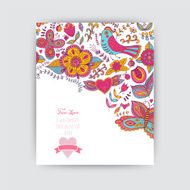 Floral banner for life events vector Greeting card