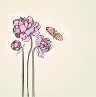 Background with flowers and butterflies N4