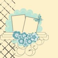 Floral scrapbook card with butterfly vector illustration N6