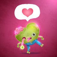 Happy Valentines card with zombie heart N2