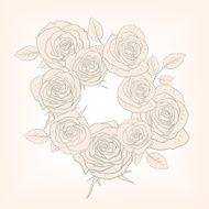 Floral frame with roses N3