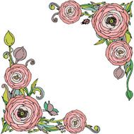 Rose flowers vector frame