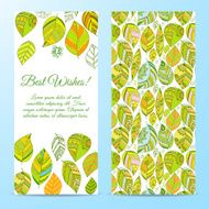 Nice floral greeting card with leaves N31