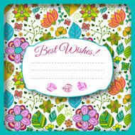 Nice floral greeting card with leaves N33