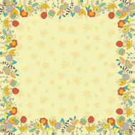 Beige card with flowers