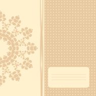 beige card with abstract floral ornament