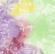 Retro floral background frame with flowers N6