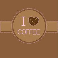 I love coffee card with beans heart Pink text N2