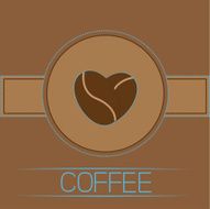 Coffee beans heart Blue text Card N2