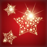 Star made with golden stars Vector