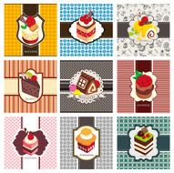 9 cartoon cake card set
