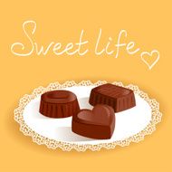 chocolate candy on a napkin
