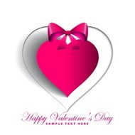Heart Paper Sticker With Shadow Valentine love card