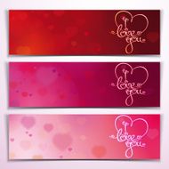Three I Love You Banners - Red Pink