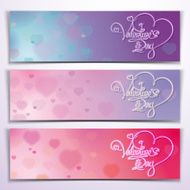 Three Valentine Banners - Purple Pink