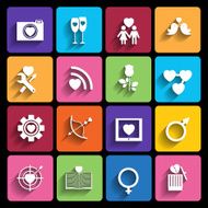 love icons set in flat style N3