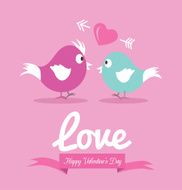 Cute couple bird in love Valentine&#039;s Day Cards