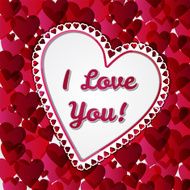 Greeting Valentines days card with hearts