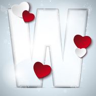 Alphabet Letters With Red Heart Valentine Day N49
