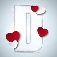 Alphabet Letters With Red Heart Valentine Day N51