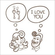 Man and woman in a scene of declaration love N2