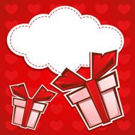 Love invitation card with gift boxes