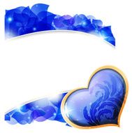 Blue Valentines heart and petals