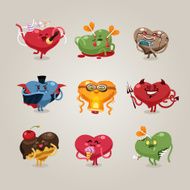Valentines hearts icons set N2