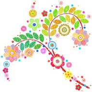 Flowers vector traditional branch of floral blooming N11