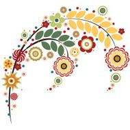Flowers vector traditional branch of floral blooming N12