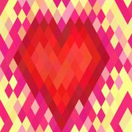Geometric heart seamless pattern