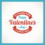 Happy Valentine&#039;s day message vintage retro