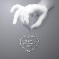 Hearts in man hand