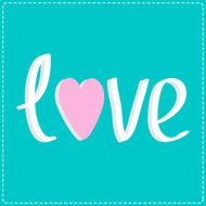 Love word with heart 3D text Card