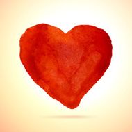 Watercolor vector heart for valentines day