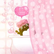 Happy Valentines Day card with cat N4