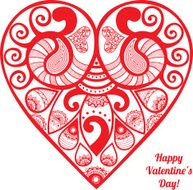 Vector Valentine's day lacy paper heart greeting card N44