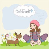 romantic girl sitting barefoot in the grass N21