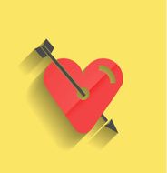Vector red heart icon flat design