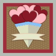 Abstract Paper Bouquet of Hearts Vector