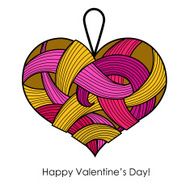 Greeting card with pink heart N2