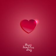 Creative pink paper heart for Valentines day card